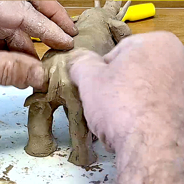 Natural ceramic elephant