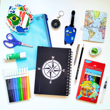 Travel diary kit for children