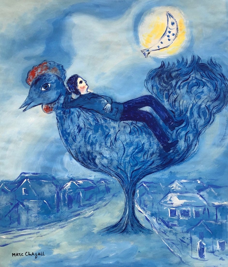 ציור בצבעי גואש של מארק שאגאל