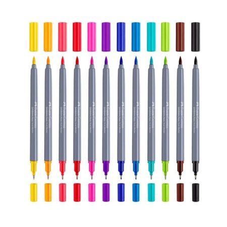 Цветные двусторонние акварельные маркеры Faber Castell.