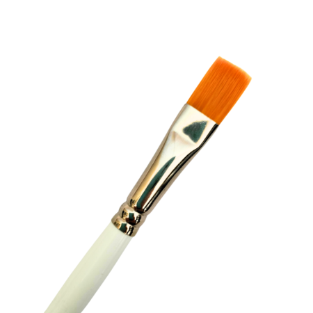 Flat synthetic painting brush