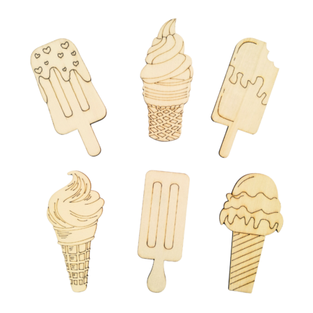 Wooden ice creams for coloring