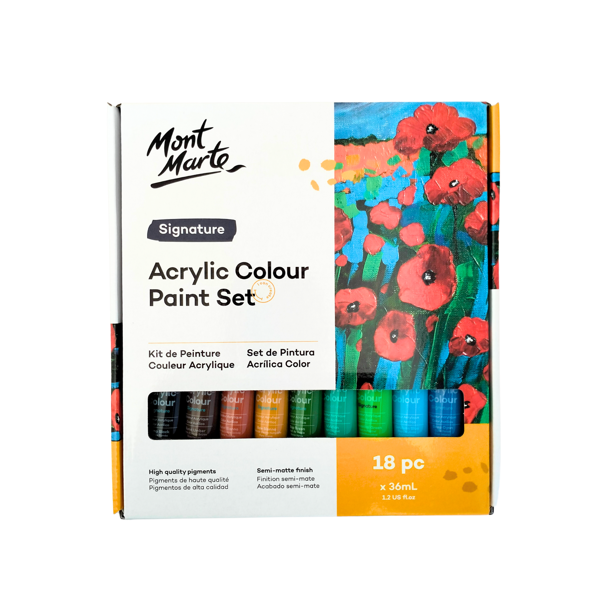 Acrylic paint set 18 shades 36 ml Mont Marte for painting and creation