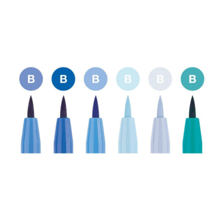 مجموعة من أقلام تحديد فرشاة Pete Artist بألوان زرقاء