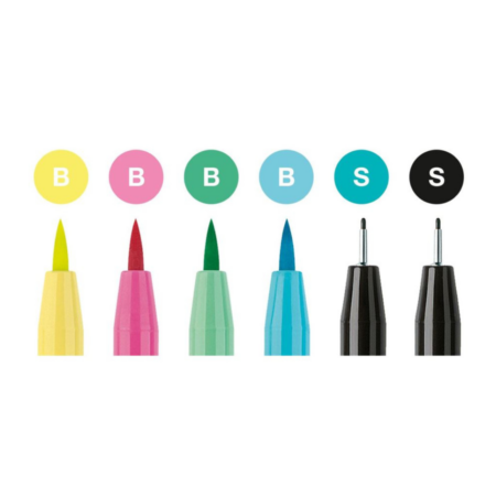 Set of Pete Artist brush markers in pastel shades